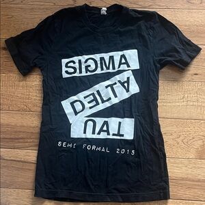 Vintage Black Graphic T-Shirt with White Print SDT